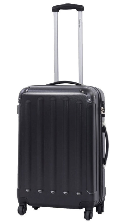 GLOBALWAY 3 Pcs Luggage Travel Set Bag ABS Trolley Suitcase Black