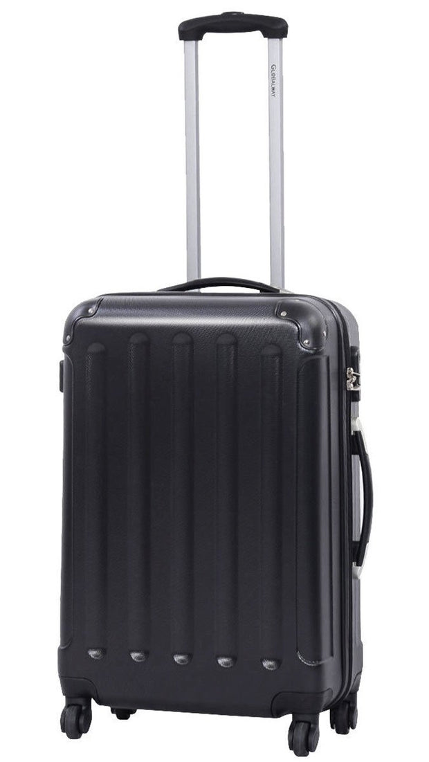 GLOBALWAY 3 Pcs Luggage Travel Set Bag ABS Trolley Suitcase Black