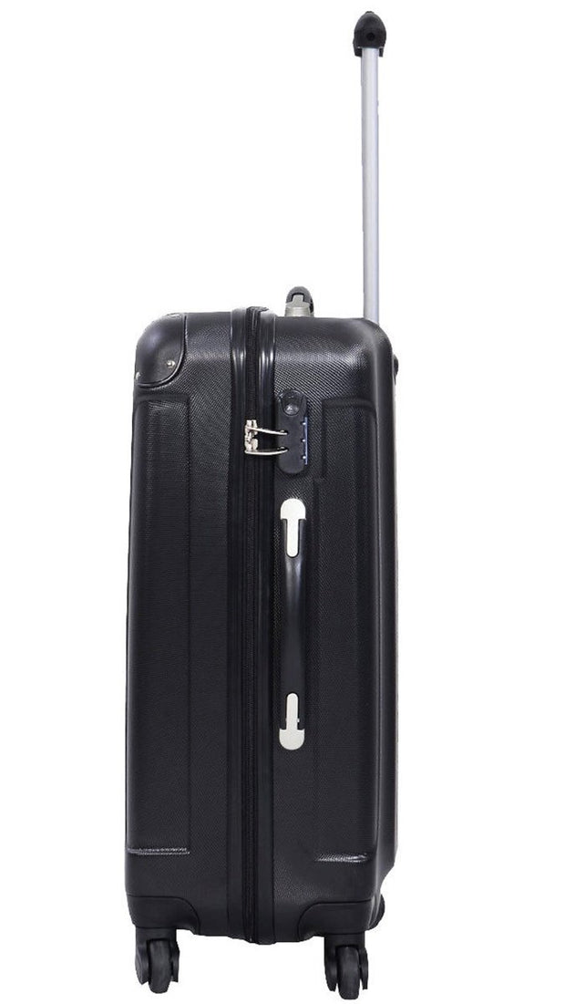 GLOBALWAY 3 Pcs Luggage Travel Set Bag ABS Trolley Suitcase Black