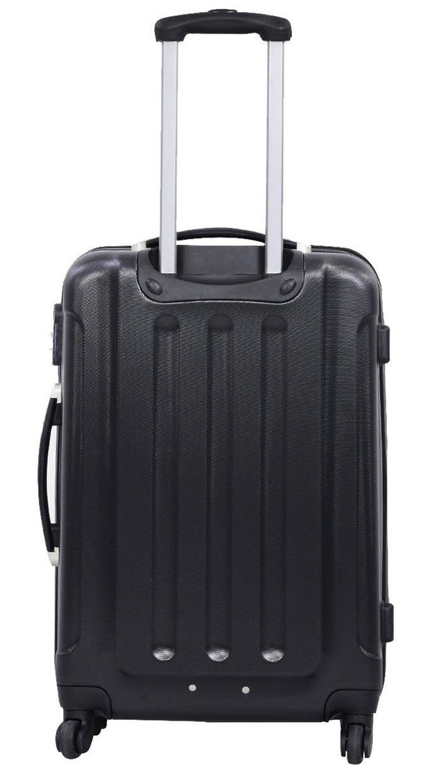 GLOBALWAY 3 Pcs Luggage Travel Set Bag ABS Trolley Suitcase Black