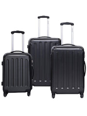 GLOBALWAY 3 Pcs Luggage Travel Set Bag ABS Trolley Suitcase Black